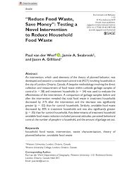 Estimate how much it'll cost you to live in canada. Pdf Reduce Food Waste Save Money Testing A Novel Intervention To Reduce Household Food Waste