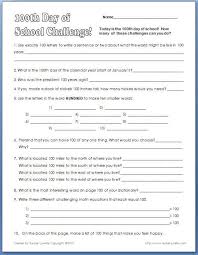 Some words are short and look awkward when you. 100th Day Challenge Freebie For Big Kids 100 Days Of School 100th Day School Celebration
