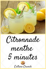 Citronnade A La Menthe 5 Minutes La Recette Facile Recettes De Boissons Citronnade Boulangerie Recette