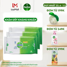Combo 3 khăn ướt dettol kháng khuẩn