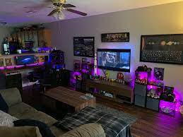 My Living Room Battle Station Living Room Setup Video Game Room Design Game Room Design