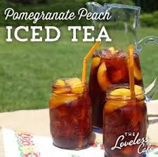 Pomegranate Peach Iced Tea Recipe Peach Ice Tea Summertime Drinks Pomegranate Recipes