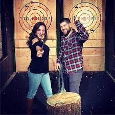 Date Night Done Right Congratulations On Your One Year Anniversary Ostmichael Holdmybeer Kickaxethrowing One Year Anniversary Date Night Axe Throwing Party