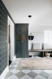 A wide variety of diamond pattern flooring options are available to you, such as design style, usage, and material. Pink And Brown Vintage Rug On White And Gray Diamond Pattern Floor Tiles Transitional Laundry Room