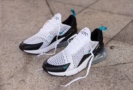 Nike Air Max 270 Junior Black And Blue Nike Air Max 270 Ah8050 001 White Green Black Shoes For Sale 03 Currently There Isn T Much Known On The Nike Air Max 270 However Th Nike Air Nike Nike Air Max