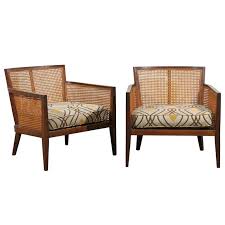 Beautiful Pair Of Walnut And Cane Lounge Club Chairs By Harvey Probber From A Modern Lounge Chair Design Mid Century Modern Lounge Chairs Lounge Chair Design