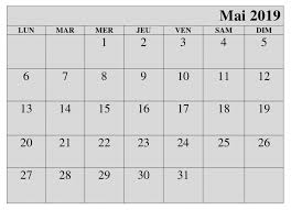 Mai Calendrier Mensuel 2019 A Imprimer Diagram