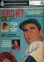Sandy Koufax Dodgers 2/66 Sport Magazine Signed Autographed BAS Beckett  Slabbed