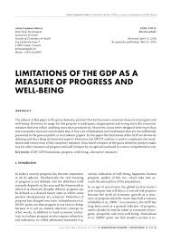Pdf Limitations Of The Gdp As A Measure Of Progress And Well Being