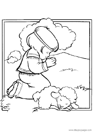 Jesús, el pastor con sus ovejas. Dibujo Rezando A Dios 001 Dibujos Y Juegos Para Pintar Y Colorear
