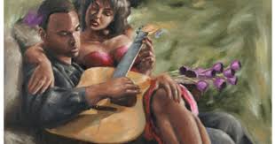 Black Romantic Art Love Prints And Black Couple Love Art Black Love Art Romantic Art Black Art Painting