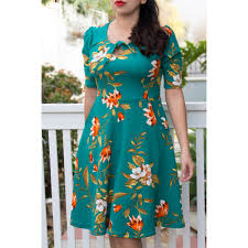 Sweet Pea Dress In Teal Paisley Raye By Timeless Retro