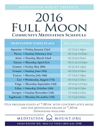 2016 Full Moon Schedule Meditation Mount