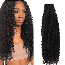 A notable change considering the changing business of black hair. Tape On Human Hair Extensions Remy Hair Kinky Curly Off Black 1b Ugeathair