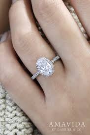 18k White Gold Oval Double Halo Engagement Ring Modern Engagement Rings Turquoise Ring Engagement Wedding Rings Oval