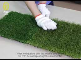 Follow up the process to remove any excess debris. Artificial Grass Tile Installation G004 Youtube
