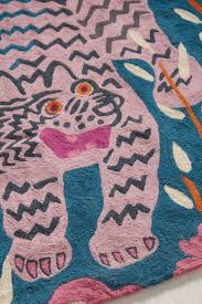 Cyber Monday Free Shipping Christmas Gift Tiger Chain Stitch Etsy Tufted Rug Tiger Rug Hand Tufted Rugs