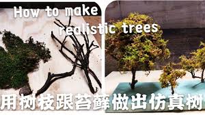 how to make ultra realistic trees 如何用树枝跟干苔藓制作仿真树 how to make trees how to make tree