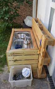 die meisten kinder lieben das spiel mit wasser und sand weshalb der matschtisch bzw die matschkuche fur draussen insb mud kitchen gardening for kids mud table