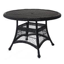 Mf studio 37 outdoor dining table patio bistro metal steel slat table with 1.7 umbrella hole, black. Jeco Wicker 44 In Round Patio Dining Table Walmart Com Walmart Com