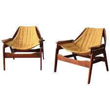 Pair Of Vintage Mid Century Sling Chairs By Jerry Johnson Vintage Lounge Chair Chair Sling Chair