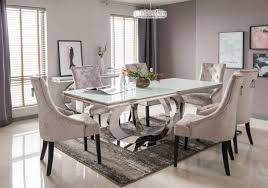 $7/month with 60 months financing* extra 10% off with code 50years. Our Beautiful Las Vegas Collection Would Make A Stunning Statement In Any Home Stunning Chr Chrome Dining Table White Glass Dining Table Rectangle Dining Table