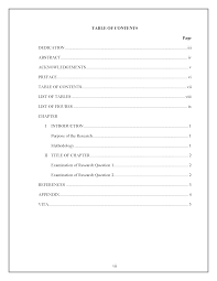 This study was designed to evaluate 6. Table Of Contents Thesis And Dissertation Research Guides At Sam Houston State University