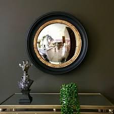 Black And Gold Round Convex Mirror Round Black Gold Convex Mirror Convex Mirror Mirror Gold Mirror Living Room