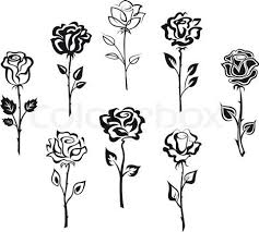 Set Of Rose Flowers Vector Colourbox Small Rose Tattoo Finger Rose Tattoo Rose Tattoos