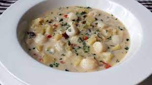 Check spelling or type a new query. Chef John S Bay Scallop Chowder Video Allrecipes Com