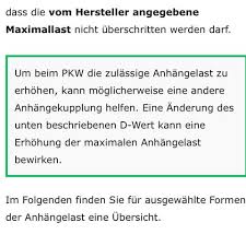 Das leergewicht bezeichnet die masse des fahrzeugs ohne ladung. Kann Die Montierte Anhangerkupplung Beim Pkw Die Im Fzg Schein Eingetragene Max Anhangelast Verandern Auto Und Motorrad Stvo Anhanger
