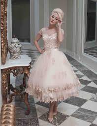 Popular Champagne Tea Length Wedding Dresses Buy Cheap Champagne Tea Length Wedding Dresses Lot Short Wedding Dress Tea Length Dresses Tea Length Wedding Dress