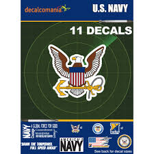 United states navy logo place anywhere decals. United States Navy 11 Piece Usn Licensed Stickers For Car Truck Windows Phones Tablets Laptops Large Military Decals From 1 To 6 7 Car Decals Military Walmart Com Walmart Com