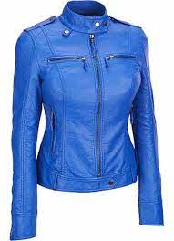 Women Blue Leather Jacket Women Biker Leather Jacket Leather Jackets Women Blue Leather Jacket Real Leather Jacket
