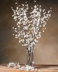 Cherry Blossom Silk Flower Stem White Tall Vase Decor Flower Vases Flower Arrangements