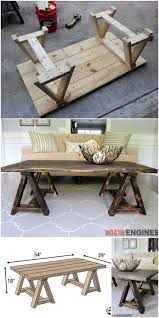 Inspired by today's casual lifestyles, and eclectic design inspirations, this sawhorse coffee table features sawhorse table leg design, with heavy metal stretcher accents. 45 Rustic Coffee Tables And Diy Plans Rustic Home Decor And Design Ideas
