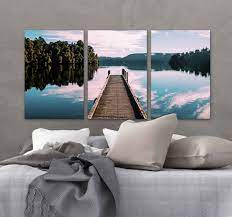 Bei uns findest du über 18.500 verschiedene wandbilder online! Wandbild Schlafzimmer Natur Mit Baumen Und See Schlafzimmer Leinw Tenstickers