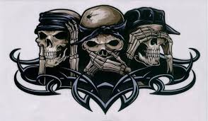 Bandana See No Evil Hear No Evil Speak No Evil Skulls Pin On Calaveras Chic Arte Con Caravelas