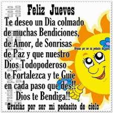 Resultado de imagen para mensaje de bendicion para el dia jueves