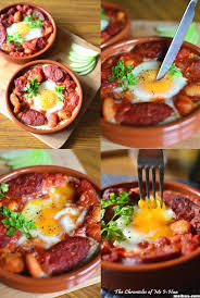 A Lazy Sunday Breakfast Recipe Spanish Baked Eggs Chorizo With Steamed Sweet Corn Giveaway Espresso Cups Recipes Breakfast Recipes Brunch Recipes