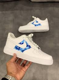 Custom Airforce 1 In 2020 Nike Shoes Blue Custom Nike Shoes Nike Shoes Air Force