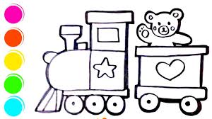 Dan sekaligus untuk menambahkan daya kreatifitas anak tersebut.dengan mengambar dia mampu berimajinasi untuk melakukan hal yang lebih baik dan. Cara Menggambar Dan Mewarnai Kereta Api Mainan Untuk Anak Toy Train Youtube