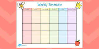 Weekly Timetable Weekly Time Table Time Management Class