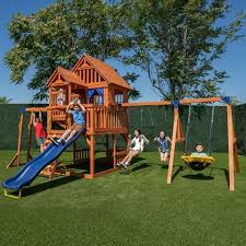 Kids will enjoy climbing the sturdy steps onto the climber platform to take the slide back down, plus swinging on the swings and holding top. 8 Best Wooden Swing Sets In 2021 Outdoor Wooden Playsets For Kids