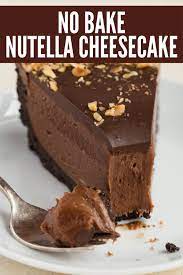 No Bake Nutella Cheesecake Recipe Desserts Nutella Recipes No Bake Nutella Cheesecake