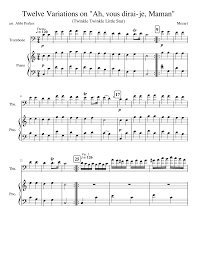 You can print the sheet music, beautifully rendered by sibelius, up to three times. Christian Lindberg S Twelve Variations Twinkle Twinkle Little Star For Trombone And Piano Sheet Music For Piano Trombone Solo Musescore Com