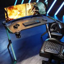 Ein computertisch für gamer muss her (am besten noch passend zu eurem gaming stuhl)! Sonni Gaming Tisch Led Schreibtisch 120 Cm 2 Monitor Einsetzbar Mit G Sonni Sanitar Gmbh
