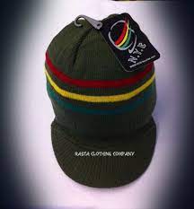 Rasta Short Peak Hat Army Green Rasta Army Green Hats