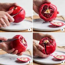 how to cut a pomegranate