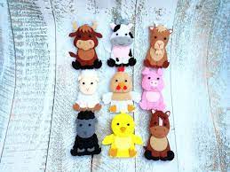 Farm Animals Finger Puppets Birthday Farm Toys Felt Finger Puppetstoddler Toys Montessori Toys Quiet Toys Children Puppets Felt Farm Gifts Animal Crafts For Kids Farm Toys Finger Puppets